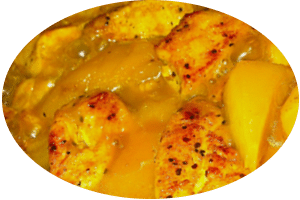 Putencurry mit Mango Chutney