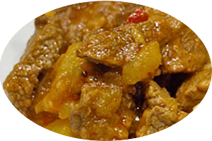 Rindfleisch mit gelbem Curry
